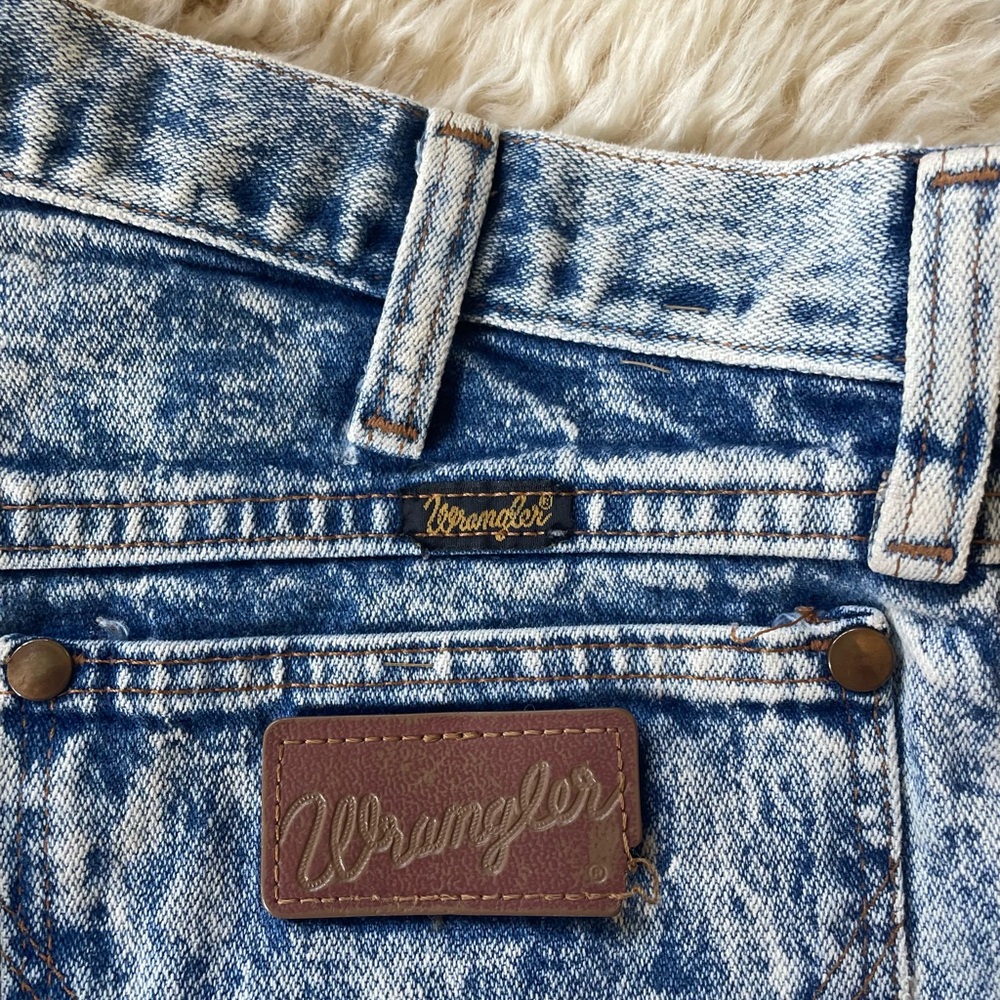 Vintage 80s 90s acid washed distressed cut off denim shorts size 27 - Picture 8 of 9